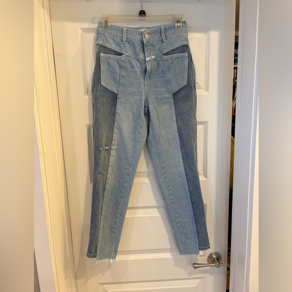 Closed High Rise Two-Tone Light Blue Women's Jeans